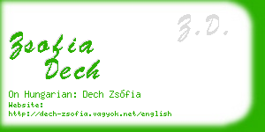 zsofia dech business card